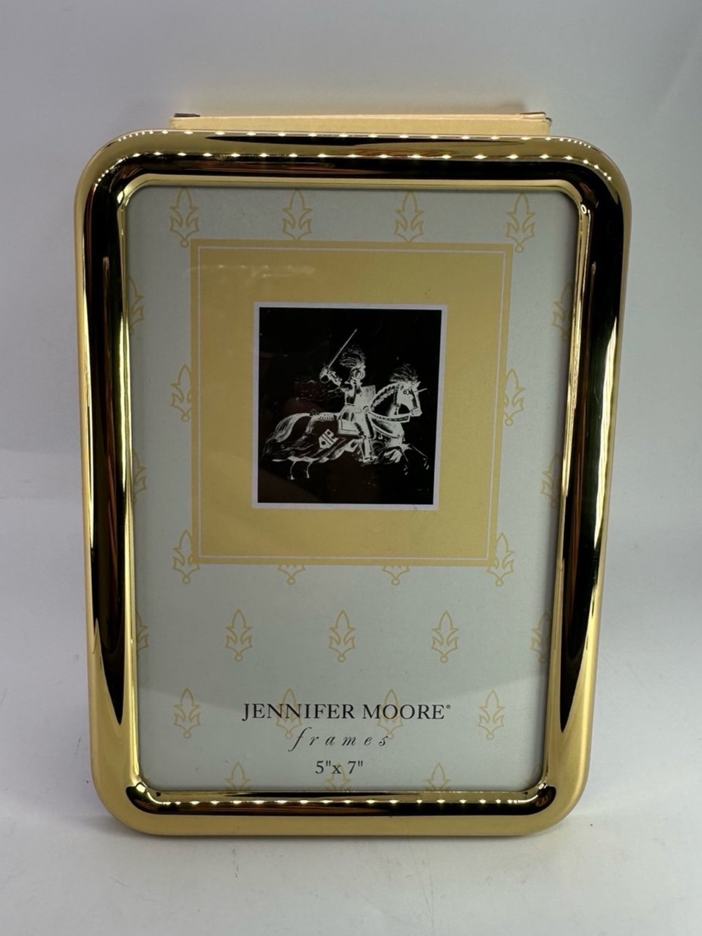 Vintage Jennifer Moore Gold Brass 5x7 Picture Frame with original box